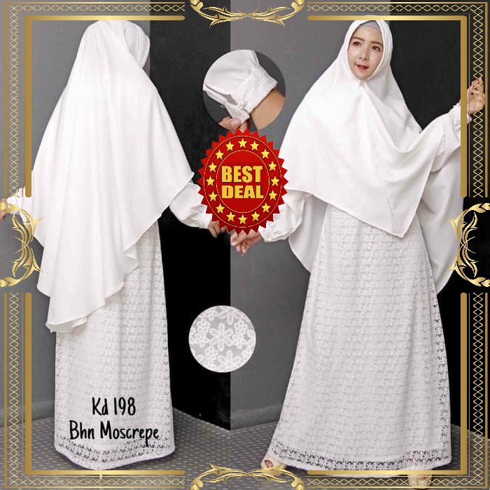 Baju Syari Putih GAMIS Baju Umroh Haji Fashion Muslim Baju Syari Putih GAMIS Baju Umroh Haji Fashion Muslim