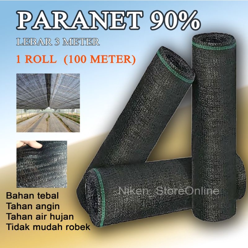 Paranet 90% Lebar 3 meter 1 Roll (100 meter)
