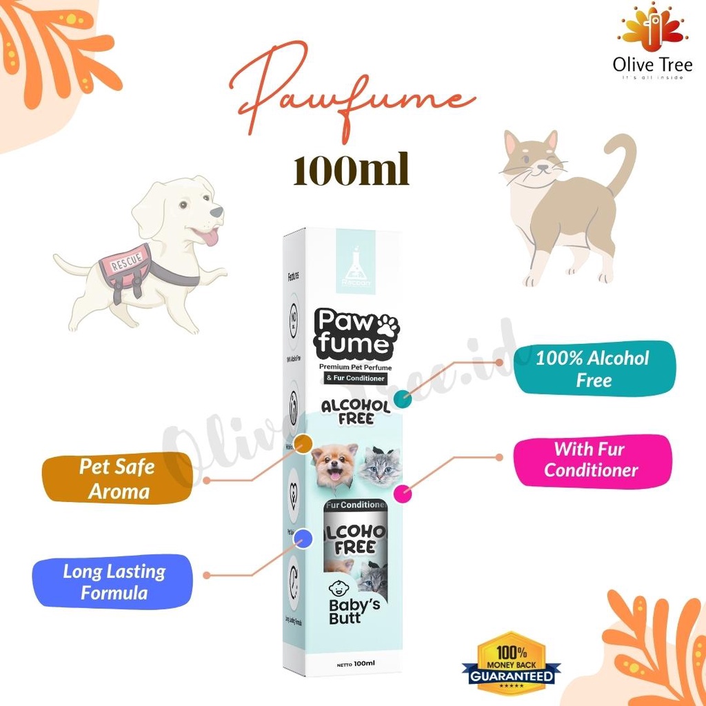 Pawfume Racoon Parfum Anabul  / Parfum Anjing / Parfum Kucing Bebas Alkohol dan Aman Parfum Binatang Peliharaan 100ml