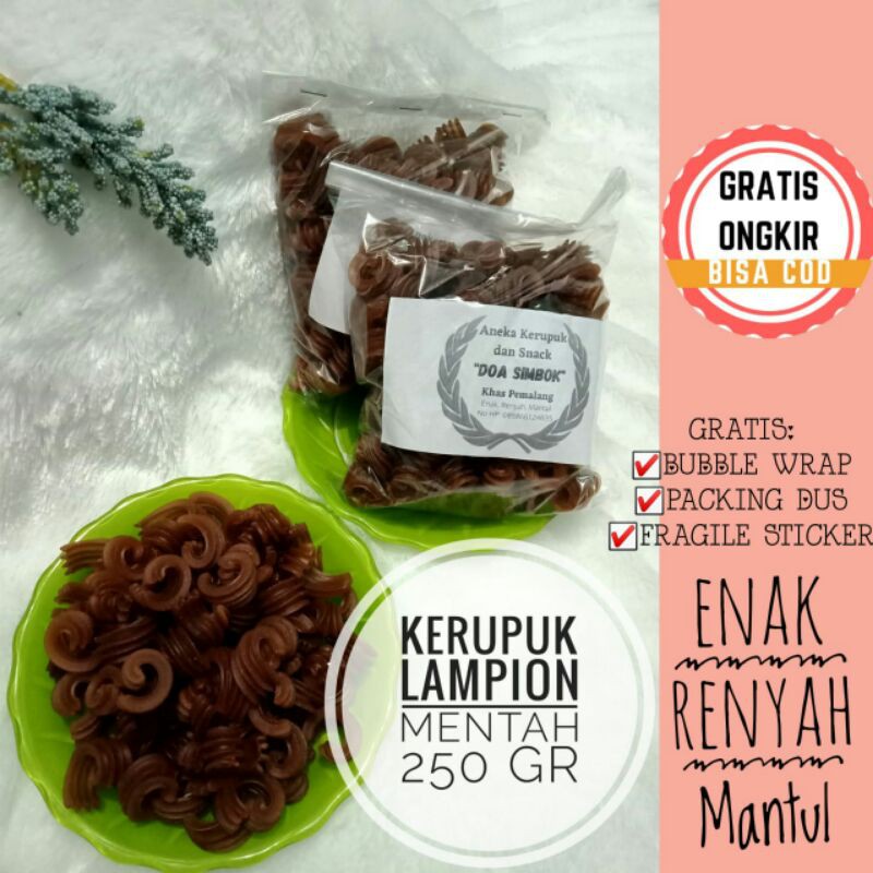 

Kerupuk Lampion Mentah Renyah Khas Pemalang Cemilan Kerupuk Kemasan 250 gram