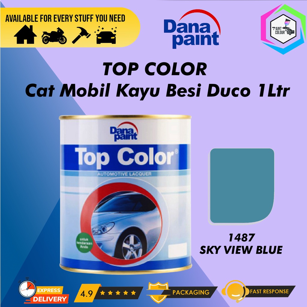 TOP COLOR 1487 Sky View Blue - Cat Mobil Kayu Besi Duco