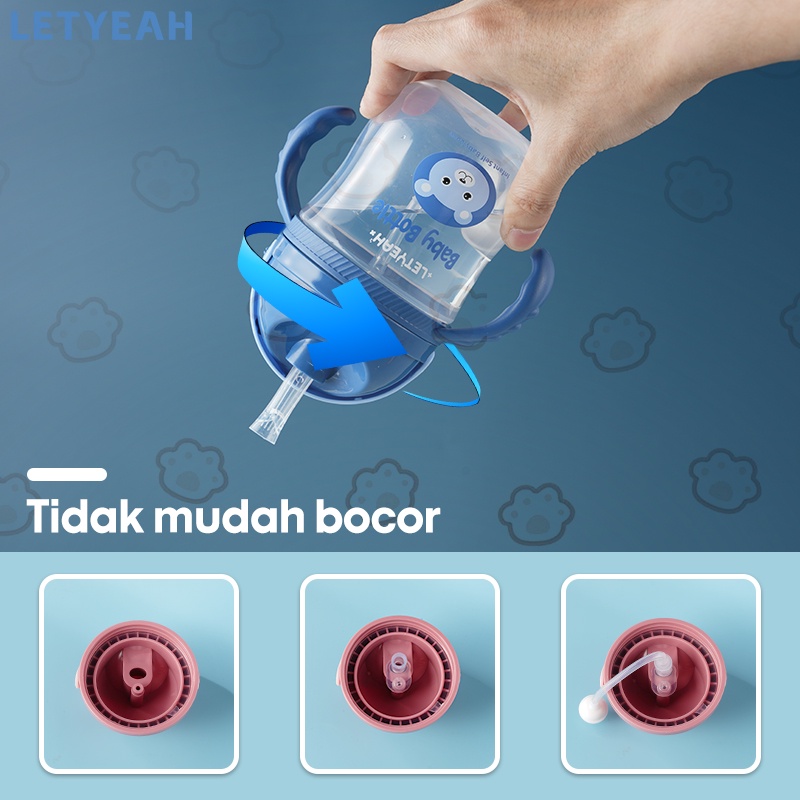 letyeah 270ml Botol air minum anak sedotan/botol minum bayi anti tumpah /BPA free