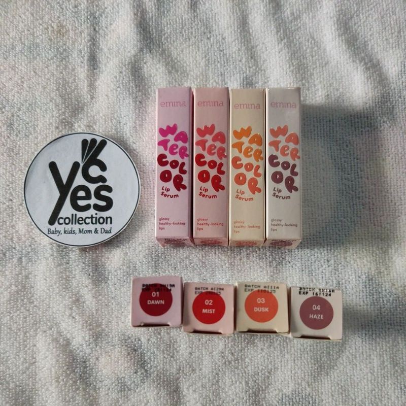 Emina Lip Serum Water Color Glossy healthy looking 01 Dawn 02 Mist 03 Dusk 04 Haze lips cream bibir remaja anak