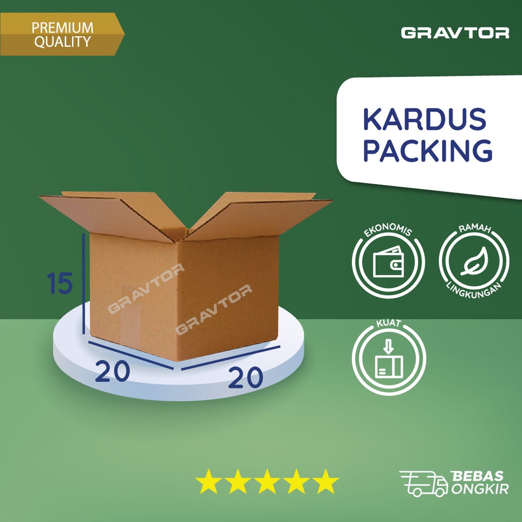 

Box | Dus | Kotak | Kemasan | Kardus Baru Polos Packing 20x20x15 cm