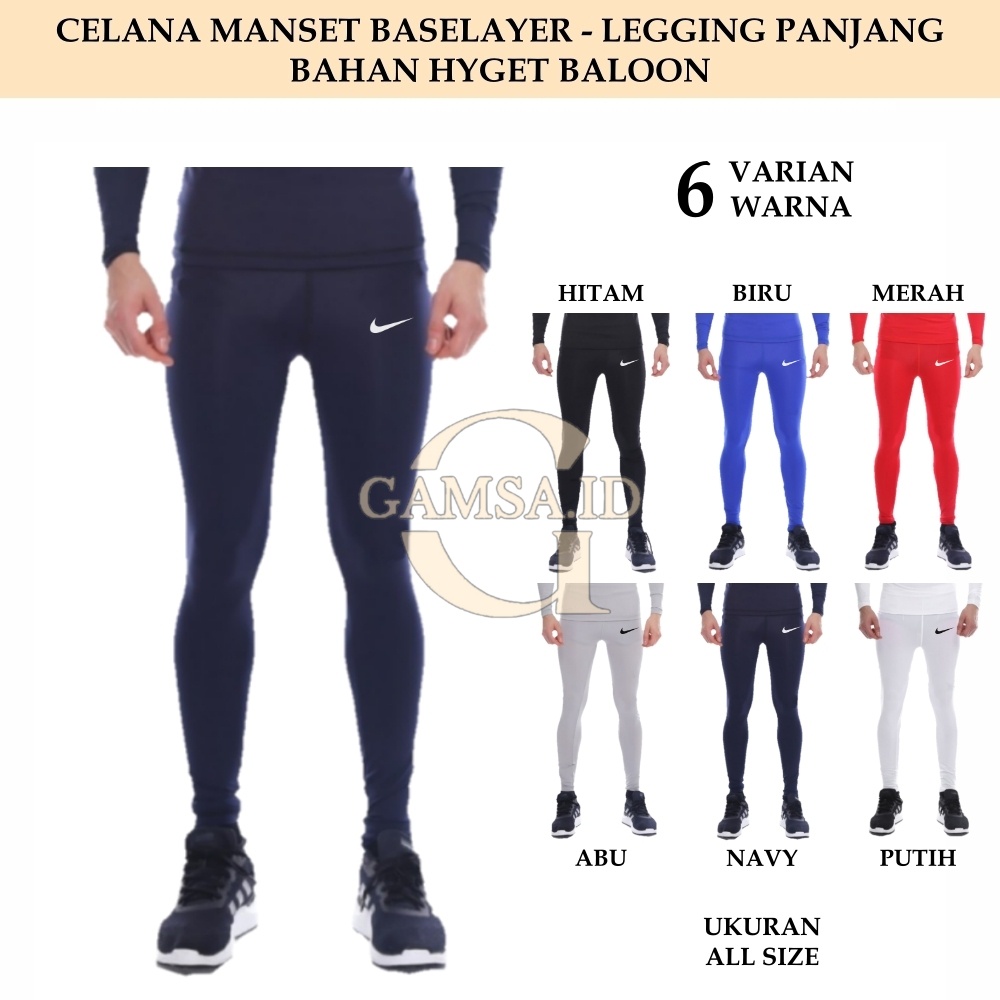 MANSET CELANA BASELAYER PANJANG PRIA WANITA CELANA MANGSET LEGGING PANJANG OLAHRAGA SPORT LARI BOLA BASKET