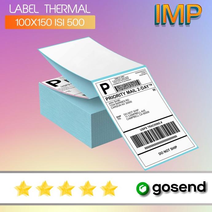 

(BISA COD) LABEL STIKER BARCODE KERTAS STICKER THERMAL 100x150MM ISI 500 EKSLUSIF Kode 554