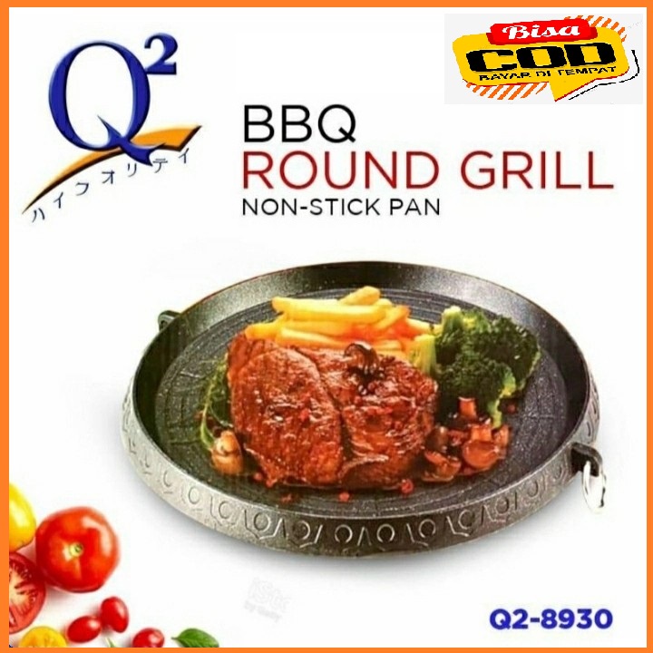 Panggangan BBQ Q2-8930 Bulgogi Round Grill Pan Non Stick Anti Lengket