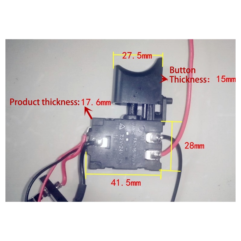 【16A  7.2V-24V】Saklar Mesin Bor Baterai DC Cordless/Saklar Mesin Bor Cordless Baterai/Saklar Mesin Bor Baterai