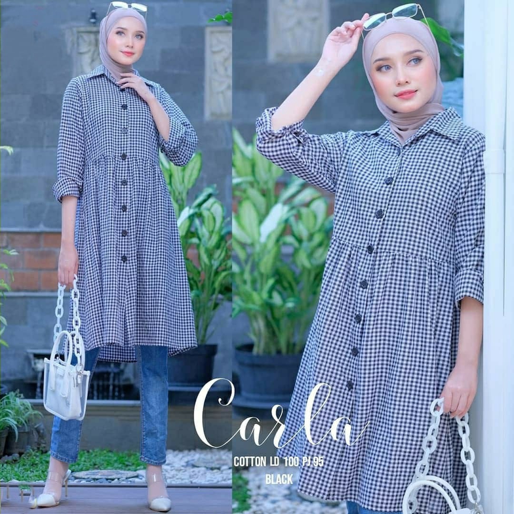 Carla Tunik Atasan Muslim Tunik Katun Premium