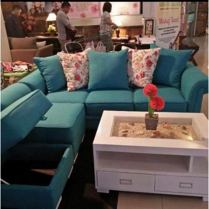 Sofa L Shape + Meja - NERIMA TUKAR TAMBAH SOFA LAMA ANDA