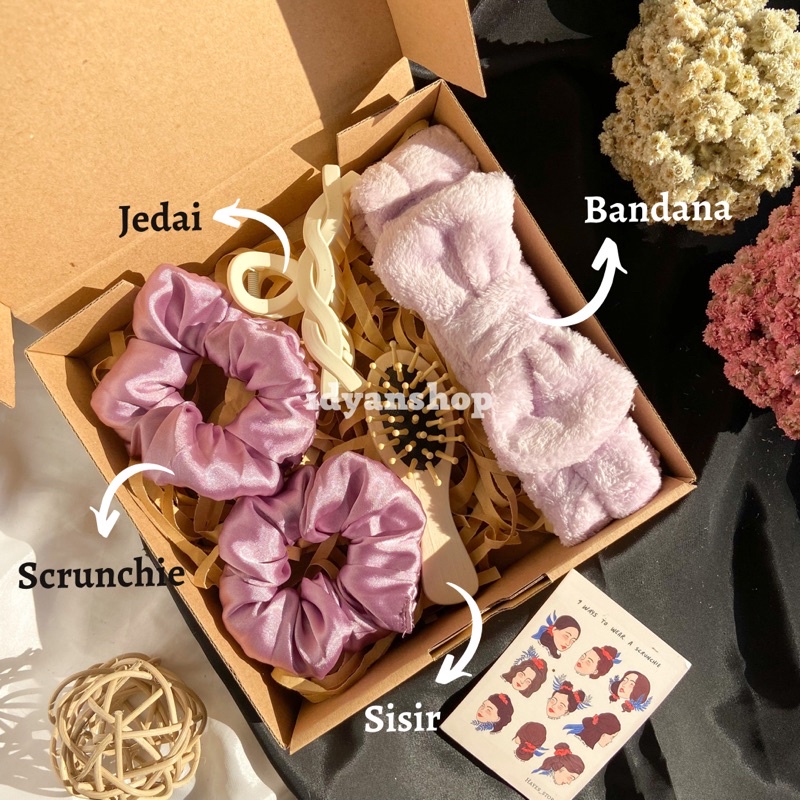 [SCRUNCHIE BANDANA] HAMPERS SCRUNCHIE BANDANA SISIR JEDAI KADO PACAR TUKAR KADO HAMPERS LEBARAN