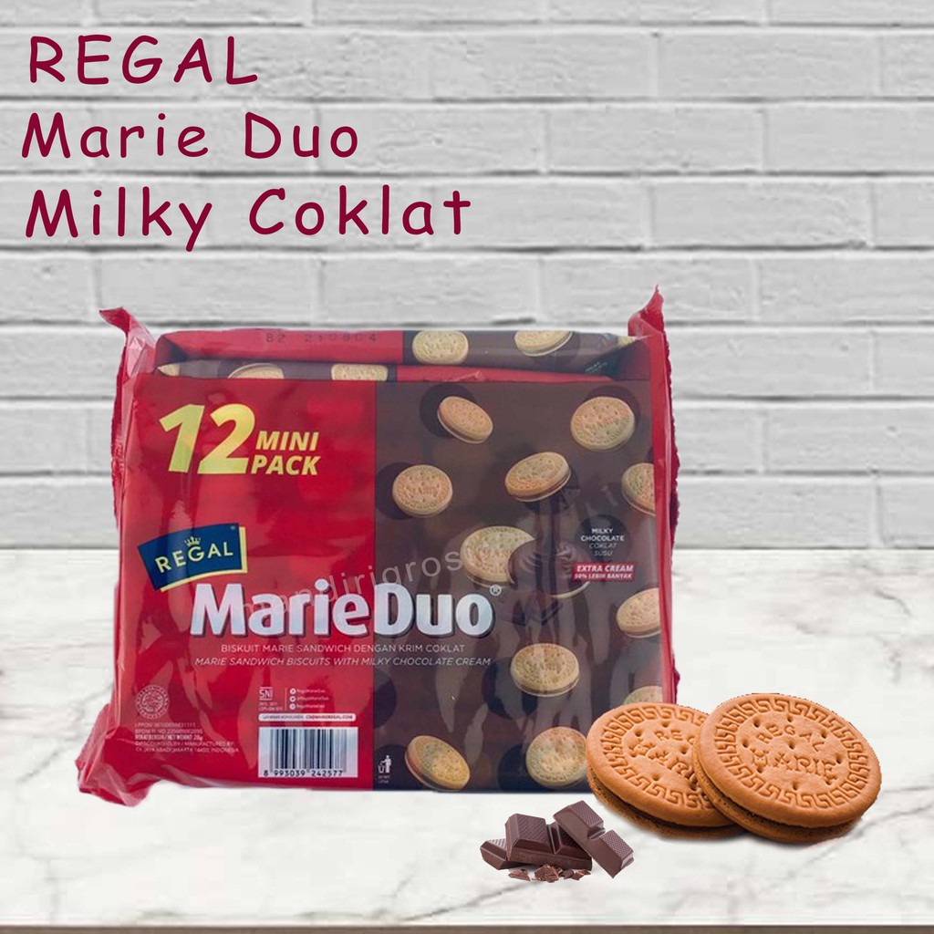 Biskuit Marie Sandwich Cokelat *Regal Marie Duo * Isi 12pcs