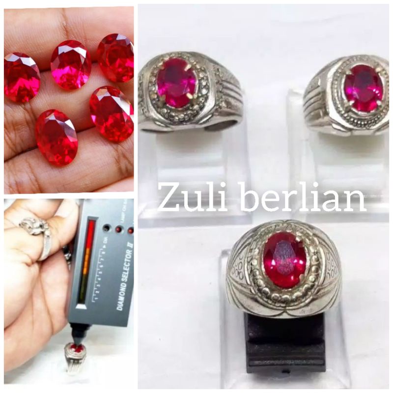 Cincin batu merah siam bangkok cutting