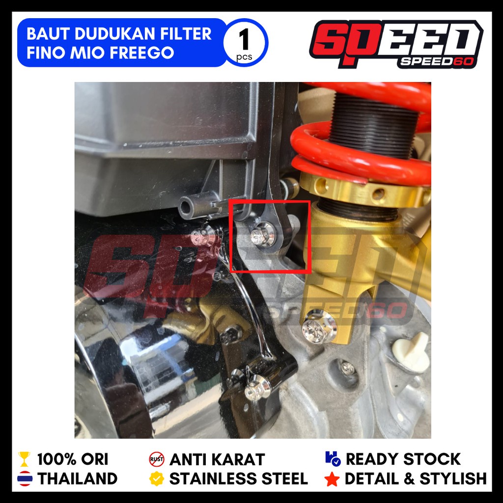 Baut Dudukan Filter Mio M3 Mio J Fino 125 Baut Probolt Thailand Stainless King Nut