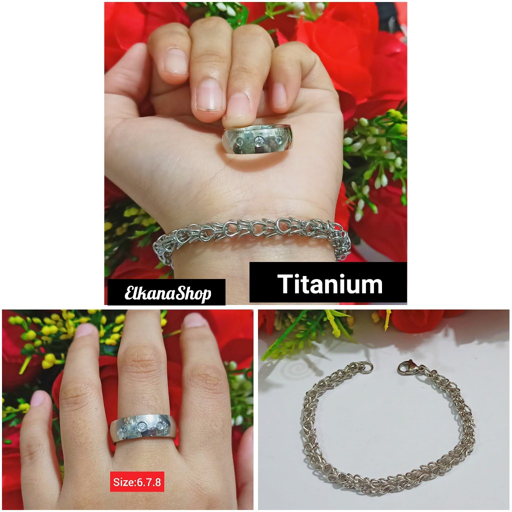 Gelang rantai dewasa Free Cincin TITANIUM STAINLESS STEEL