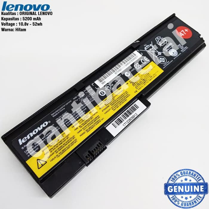 Baterai Battery Batu Batre Laptop LE Thinkpad X200 X200S X201 X201S X201i 42T4534 X200 7455 Series 42T4536 42T4537 42T4834 42T4835 43R9254 43R9255 ASM 42T4541 FRU 42T4538 FRU 42T4540 FRU 42T4542 FRU 42T4649 ThinkPad X200 7455 ThinkPad X200 7458