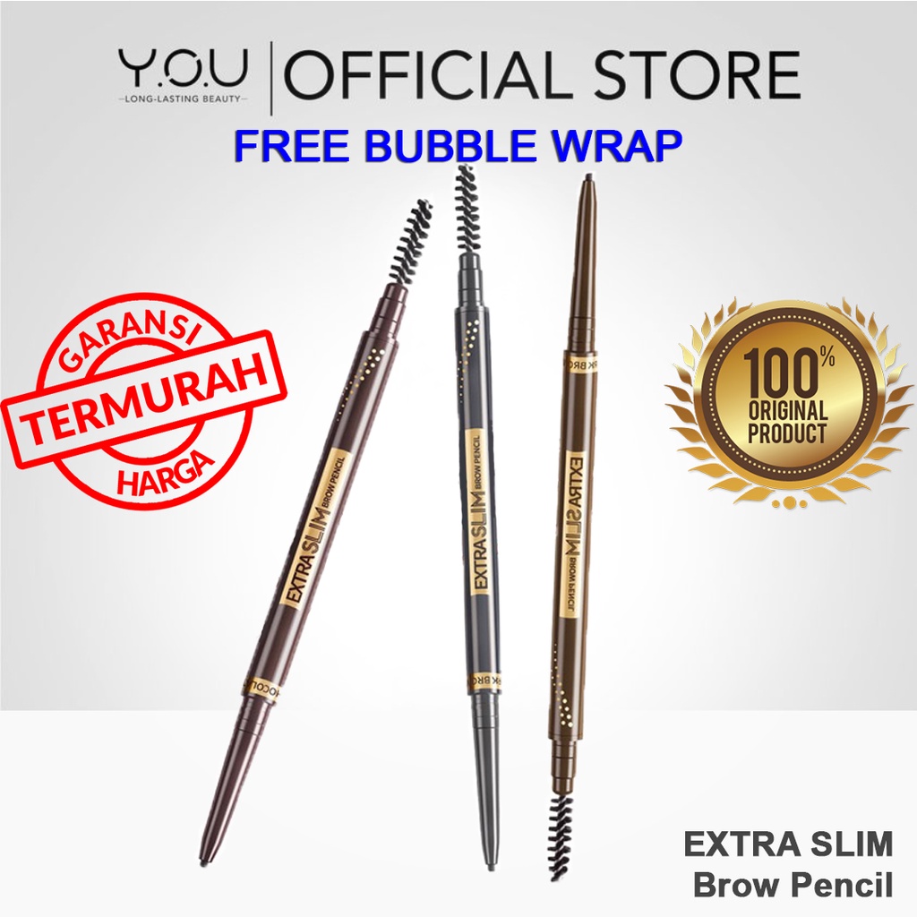 YOU Extra Slim Eyebrow Pencil [Tahan Air | High Pigment| Long Lasting|Waterproof] | Pensil Alis Tahan Air