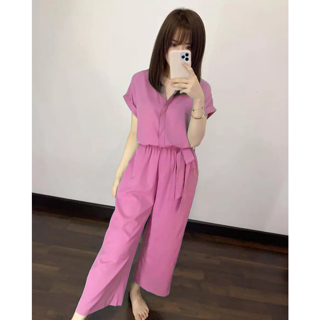 SET NARAYA - Setelan Wanita(Baju+Celana) - Setelan Premium Size fit to L-XL Hk-21 - Setelan Celana Panjang - Set Celana-Dusty Pink