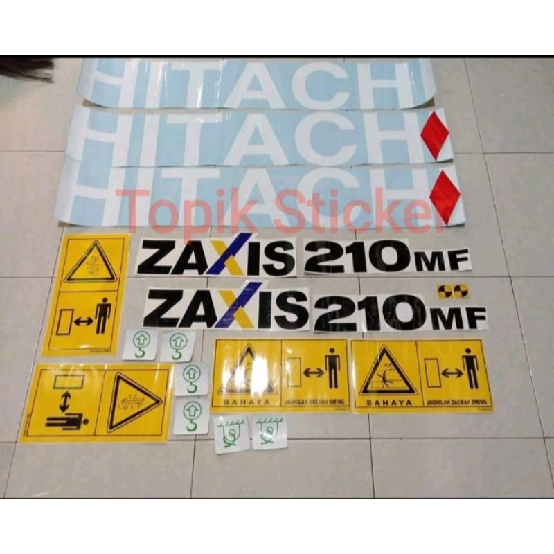 Stiker Excavator HITACHI Zaxis 210Mf, Stiker Alat Berat
