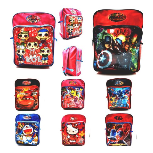 BAJ Tas Anak SD murah souvenir LOL HK Hello Kitty Frozen Pony unicorn spiderman karakter / TA026 BE