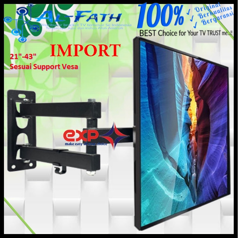 Bracket TV SONY 14 s/d 43 inch 6 ARAH FULL BESI SUPER KOKOH GARANSI 100% ORI