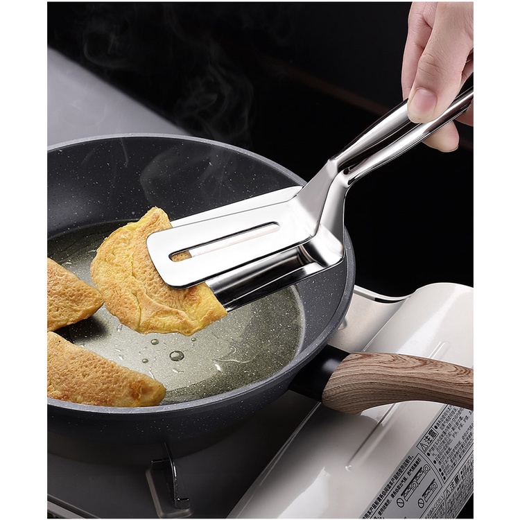 Spatula Jepit Stainless 304 Alat Penjepit Sutil Capit Makanan Barbeque Gorengan Food Tongs