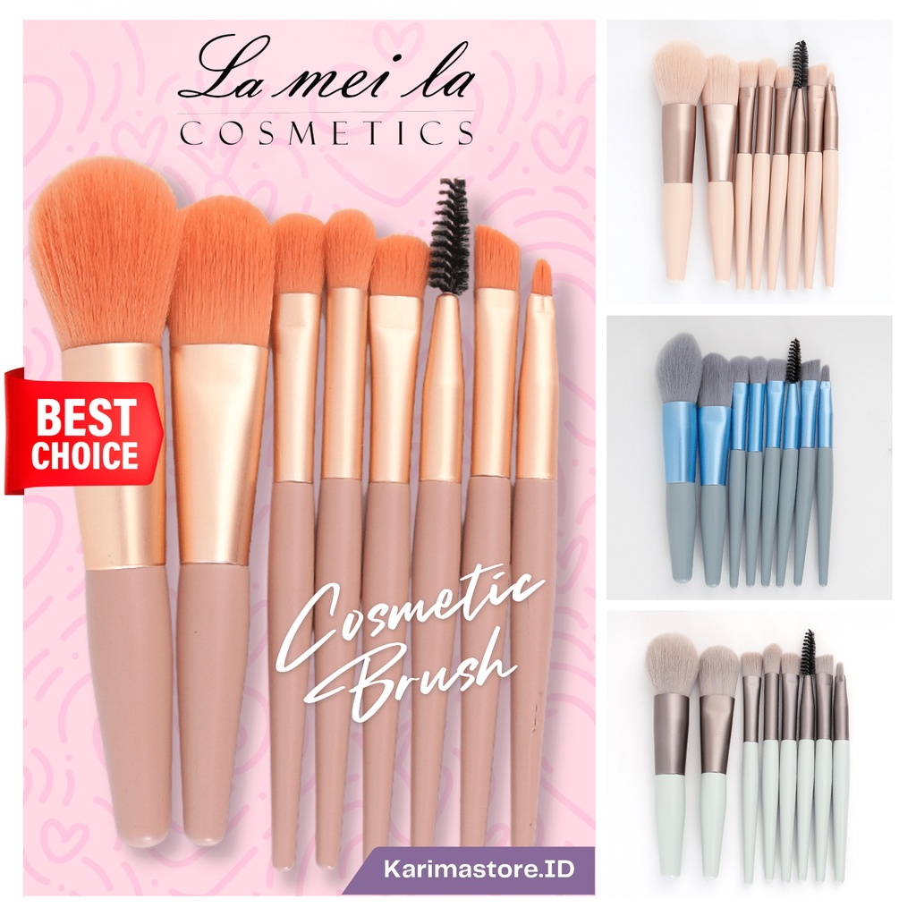 [Original] Kuas Kosmetik Lameila 1 Set, Brush Set 8pcs Professional makeup tools/Kuas Makeup/Kuas Kosmetik/Brush Set/Brush Kosmetik/Brush Makeup/Set Kuas Makeup/Alat Makeup