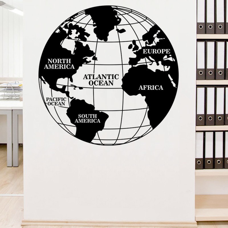 

Sticker Peta Bola Dunia Stiker World Map Sticker Kaca Dinding Rumah Kantor