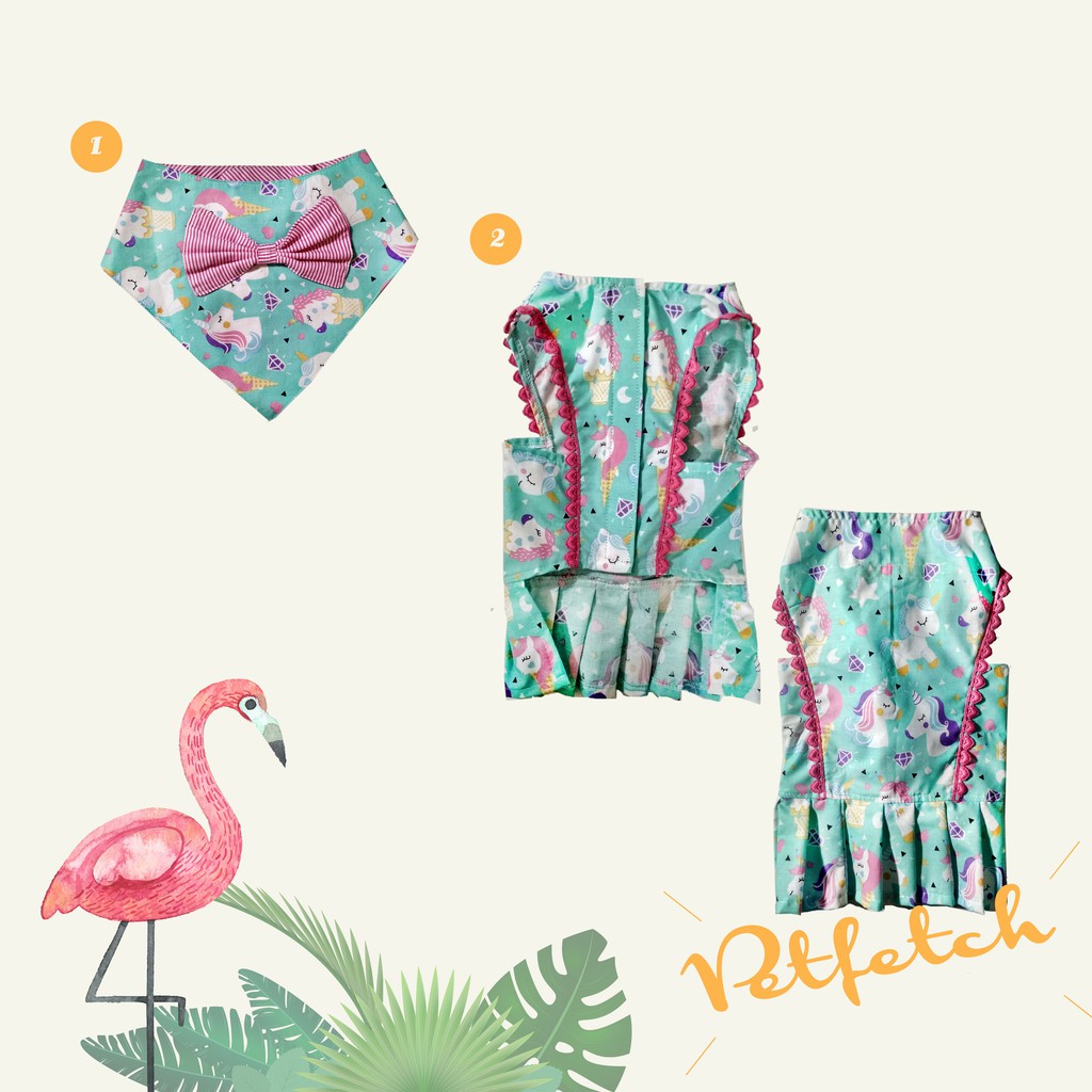 Unicorn Pet Bibs dan Unicorn Dress