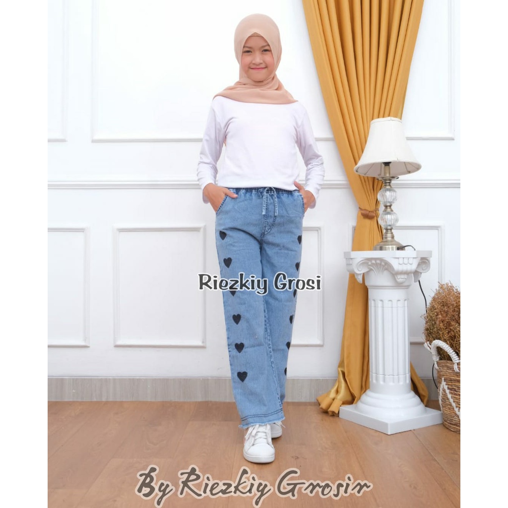 Kulot Love Anak Perempuan Kulot Love Jeans Anak KULOT JEANS ANAK/KULOT TANGGUNG ANAk/KULOT ANAK SNOW