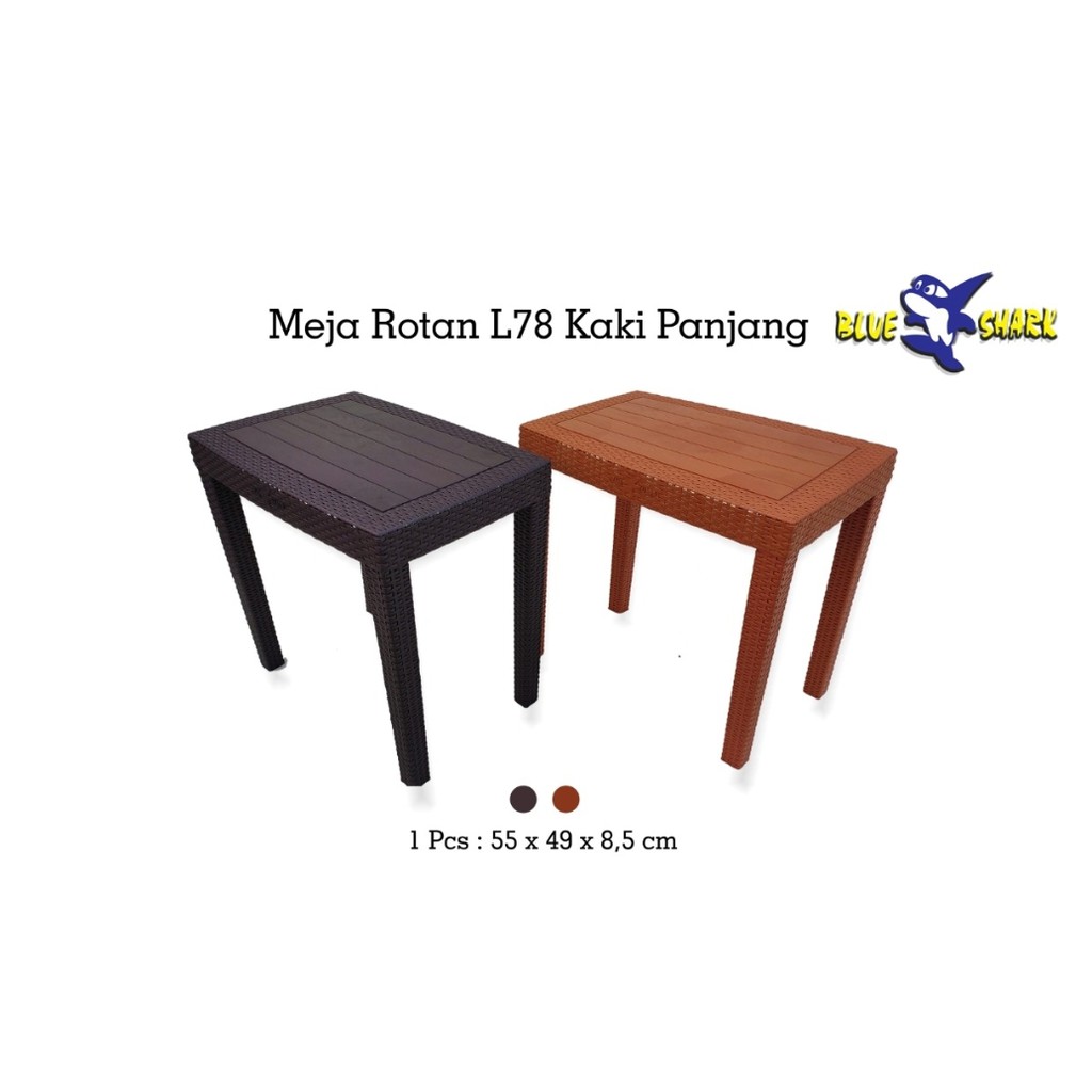 MEJA ROTAN PANJANG KAKI PANJANG / MEJA TERAS / MEJA TAMU / MEJA PLASTIK