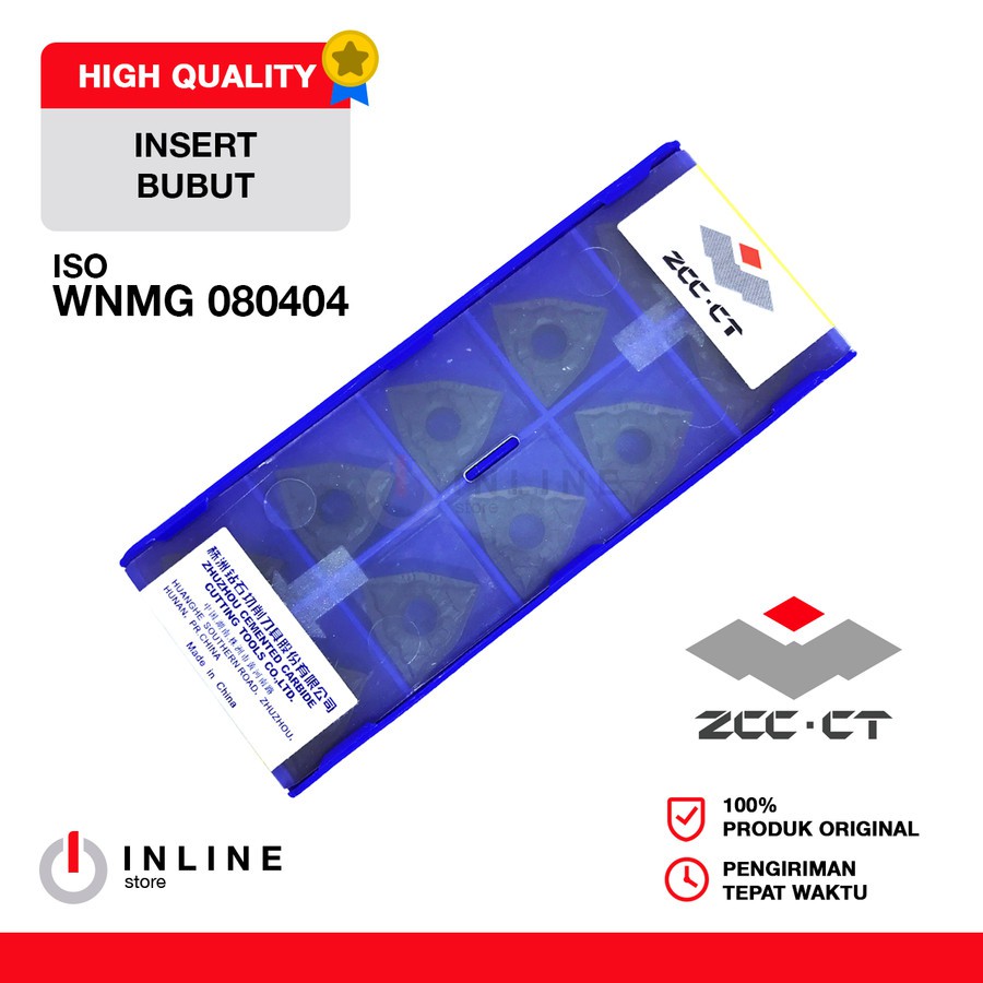 ZCC Insert Pahat Betel Bubut WNMG 080404