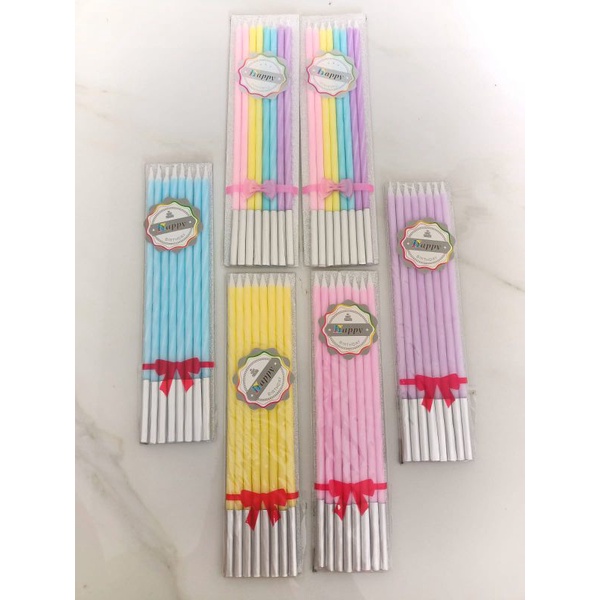 

lilin ulang tahun model pencil panjang isi 8pcs / pax
