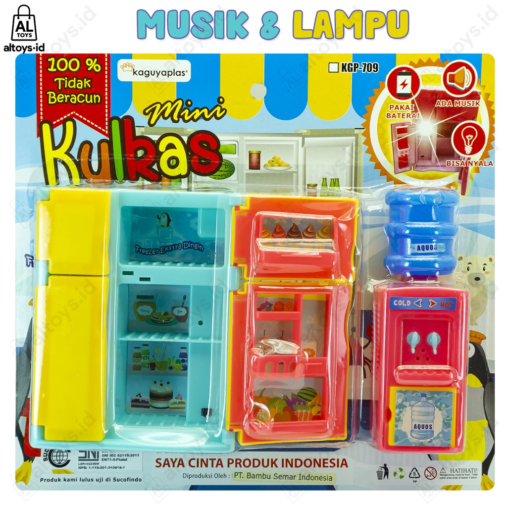 Mainan Anak Perempuan Kulkas &amp; Dispenser Mini Musik dan Lampu KGP709