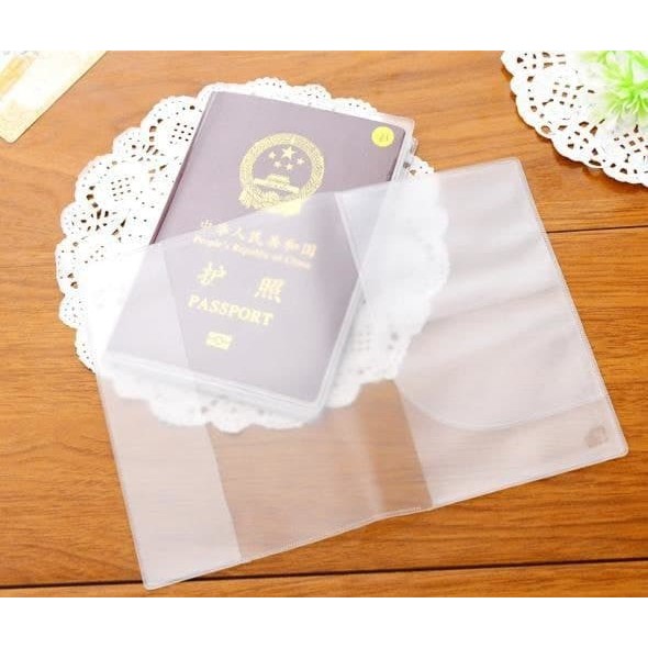 PCV sampul buku pasport plastik transparent passport cover kartu organ - BENING