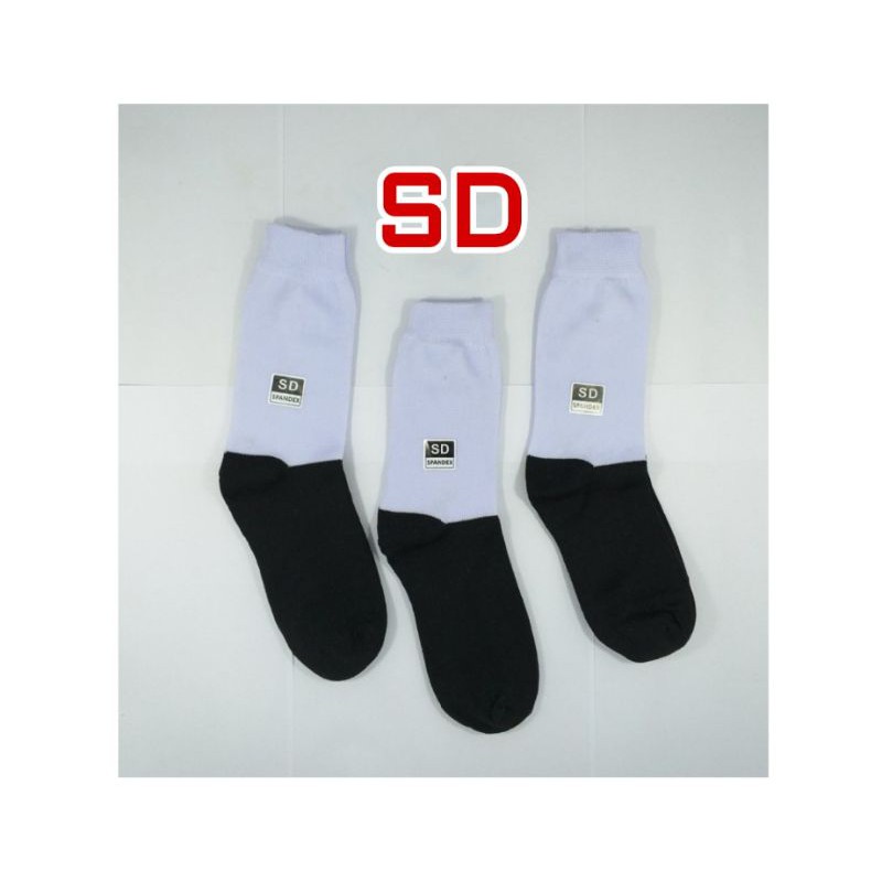 KAOS KAKI SEKOLAH PUTIH HITAM BAHAN TEBAL