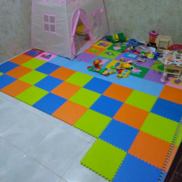 Eva Matras Angka Puzzle - Tikar Karpet Alas Bermain Varian Warna 30x30x1cm