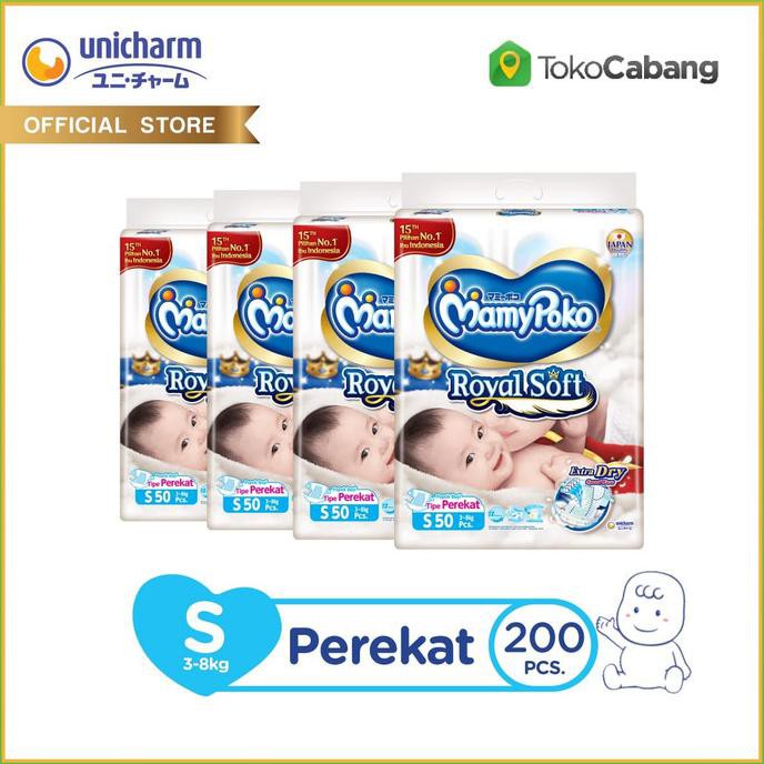 MamyPoko Popok Perekat Royal Soft - S 50 - Karton isi 4