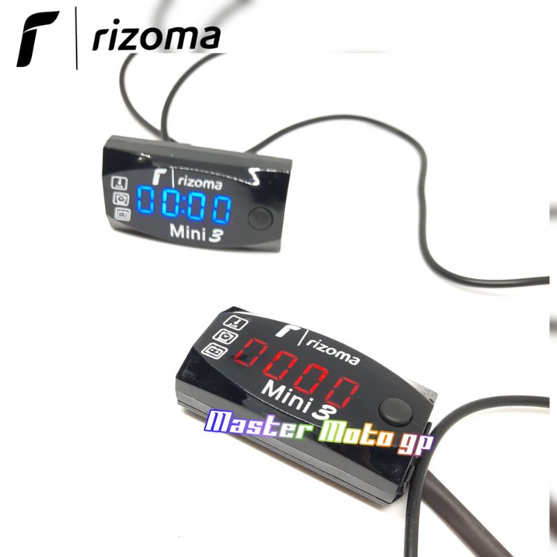 Volt meter Rizoma 3 in 1 volt meter jam suhu pengukur aki volt meter digital mini 3 Rizoma