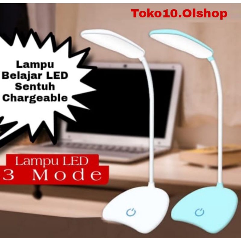 Lampu Meja Belajar Led USB Rechargable Lampu Baca Fleksibel ⭐ Toko 10 ⭐