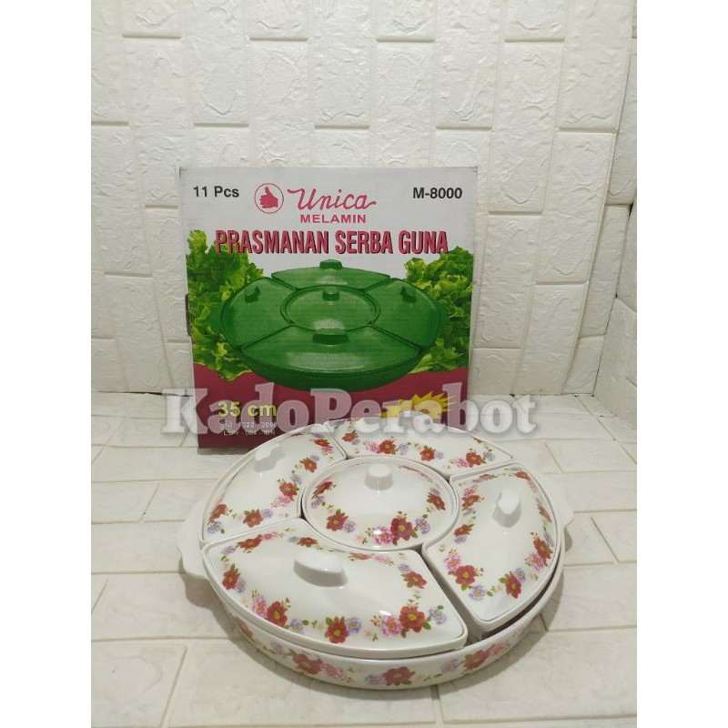 Prasmanan serbaguna unica motif bunga - piring saji cantik - meja saji