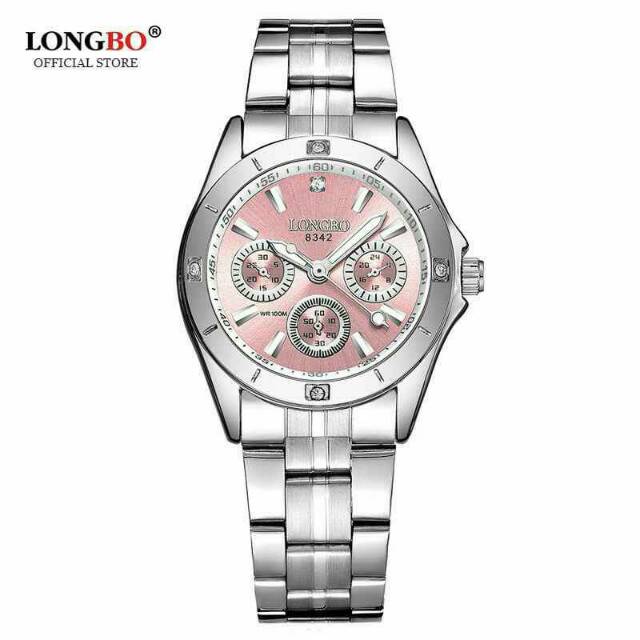 LONGBO Jam Tangan Wanita Luxury Fashion Casual Stainless Steel Quartz Analog Women Lady Watch - Blue