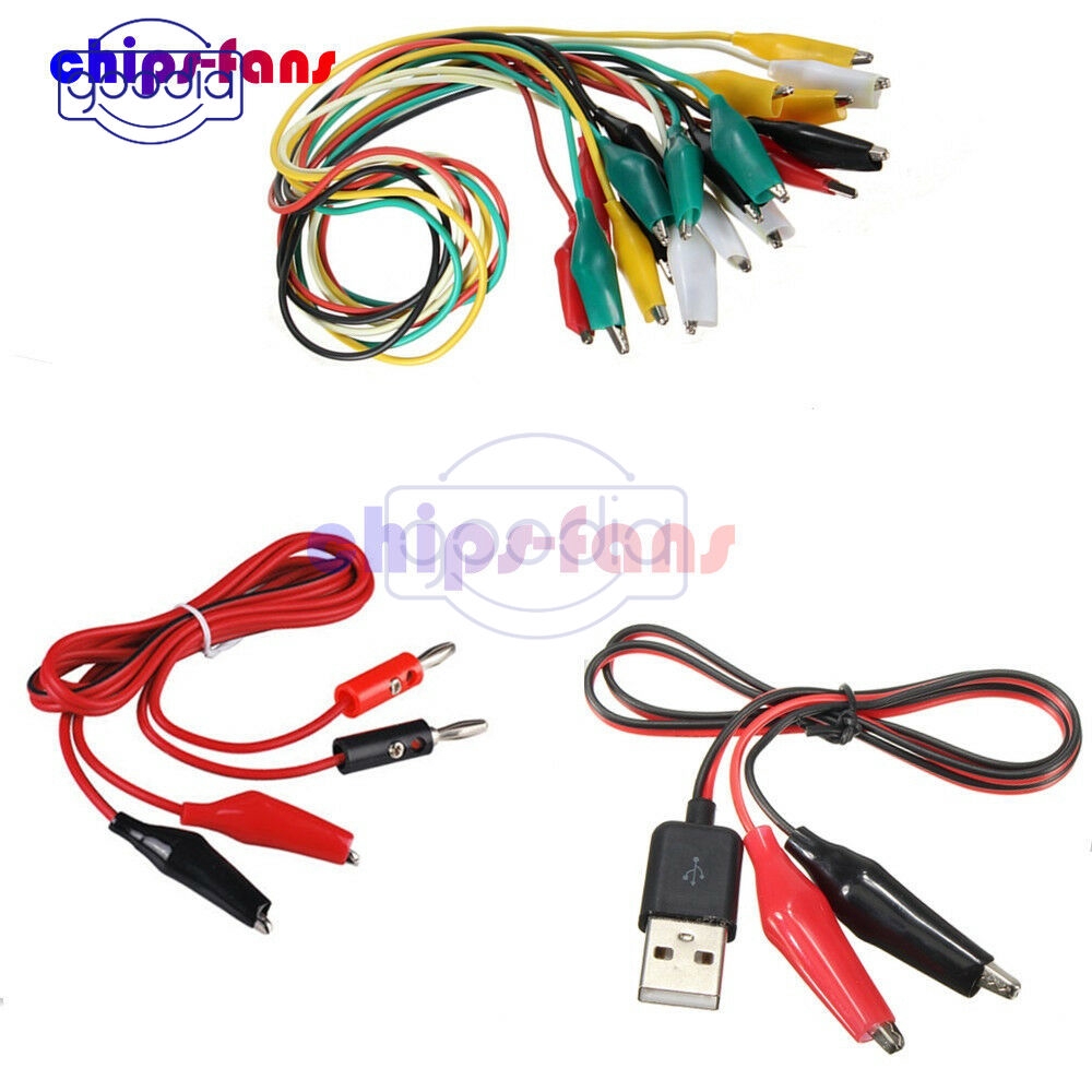 Kabel Klip Uji Alligator Ujung Ganda Ke Usb Male Hook Lead Banana Plug