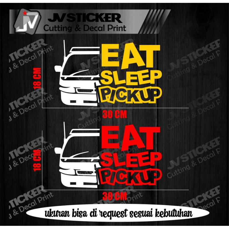 

sticker cutting eat sleep pickup