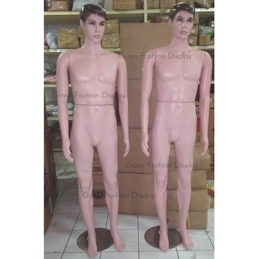 Patung Manekin Full Body Cowok Plastik Warna Kulit Ada Rambut Manekin Pria Display Baju(BH)