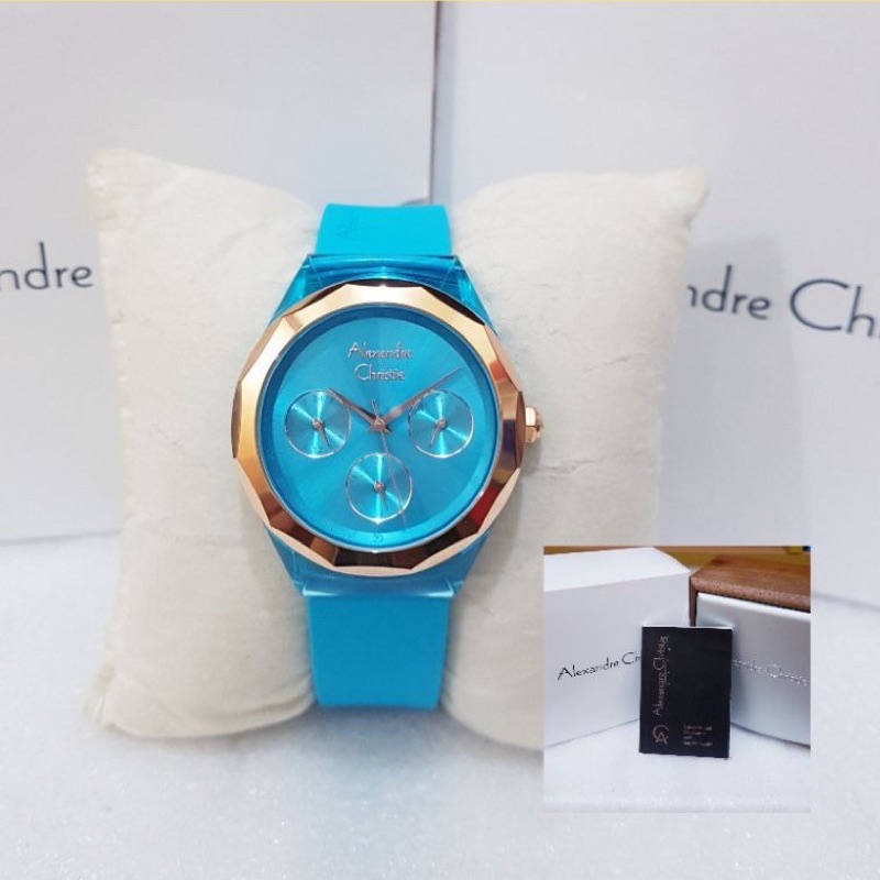 Jam Tangan Wanita Alexander Christie AC2808 Biru Original Garansi Resmi 1 Tahun