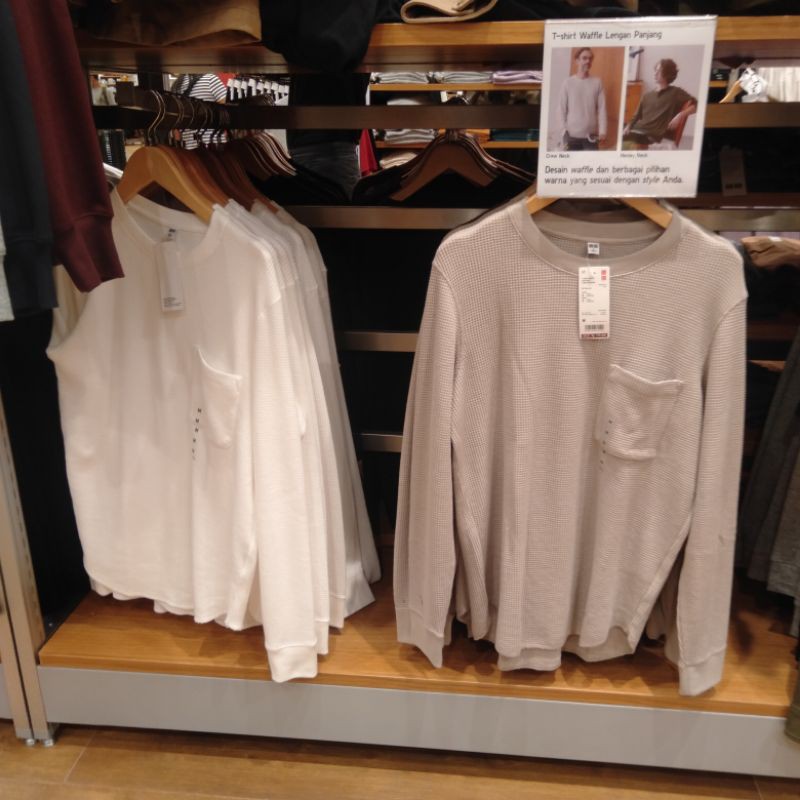 JASTIP UNIQLO MAN WAFFLE LENGAN PANJANG BEST SELLER