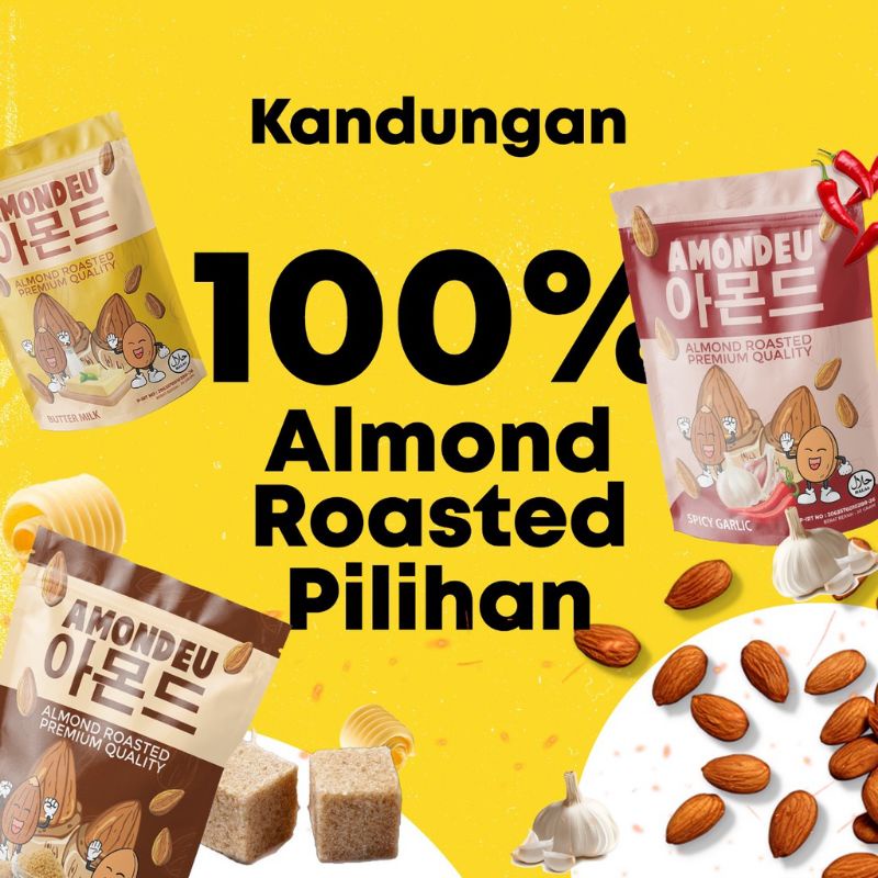 Amondeu Almond Roasted Cemilan Sehat Camilan Busui Bumil