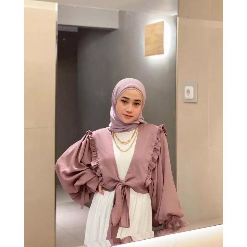 Hagia Clt - Miranti Outer Kardian Lengan Balon Fashion Wanita Ootd Remaja Kekinian Modis Dan Keren