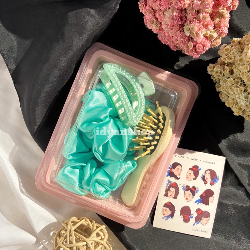 TUKAR KADO SCRUNCHIE MINI GIFT JEDAI SISIR KAYU [KDW122] KADO BESTIE IKAT RAMBUT